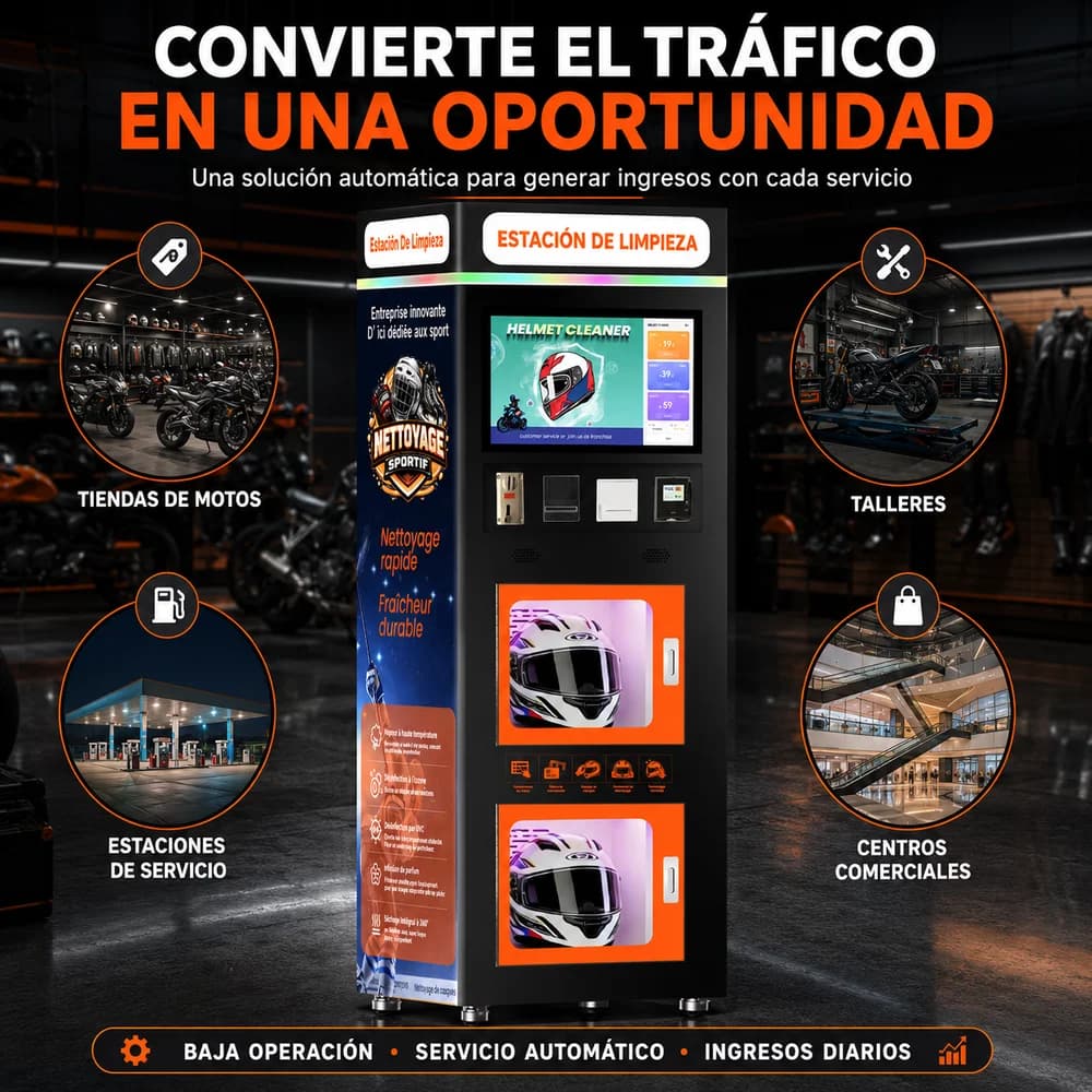 Escenarios ilustrados de tiendas de motos, talleres, estaciones de servicio y centros comerciales