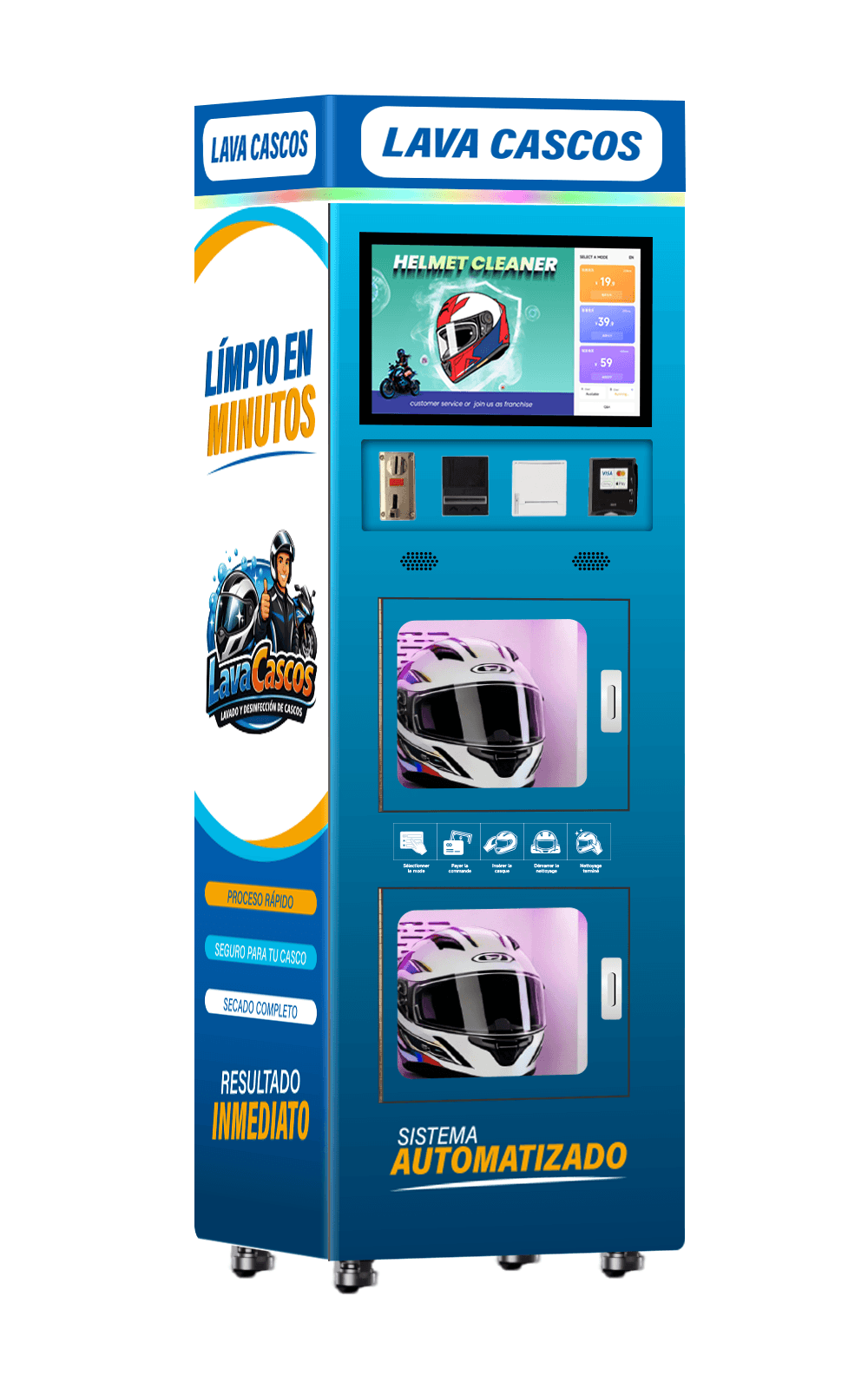 OL4-2A machine configured for a Latin American helmet cleaning project